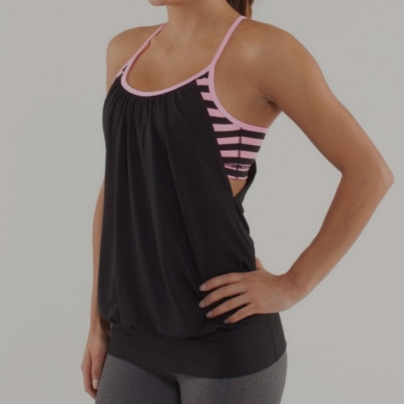 Lululemon No Limits Tank Black Pink 4